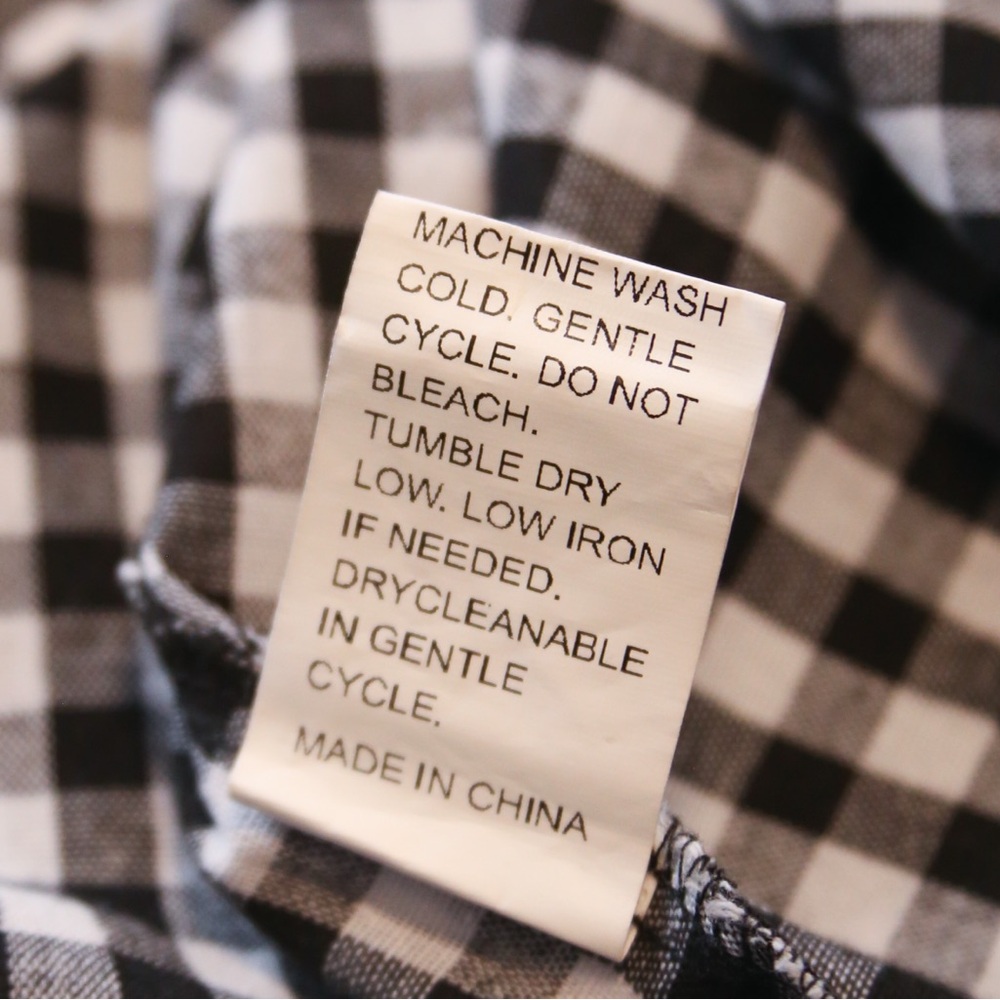 Emery Rose Gingham Blouse Black White Check V-Neck Top Size 2XL - Picture 11 of 11